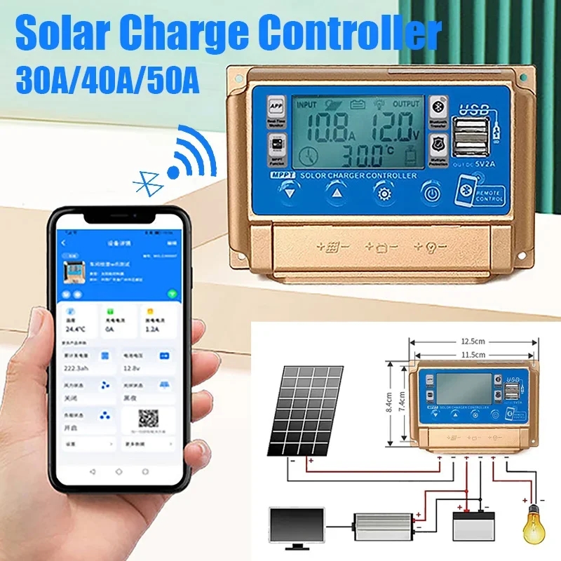 Pwm Charge Controller - 30A/40A/50A/60A 블루투스 태양 전지 패널 컨트롤러