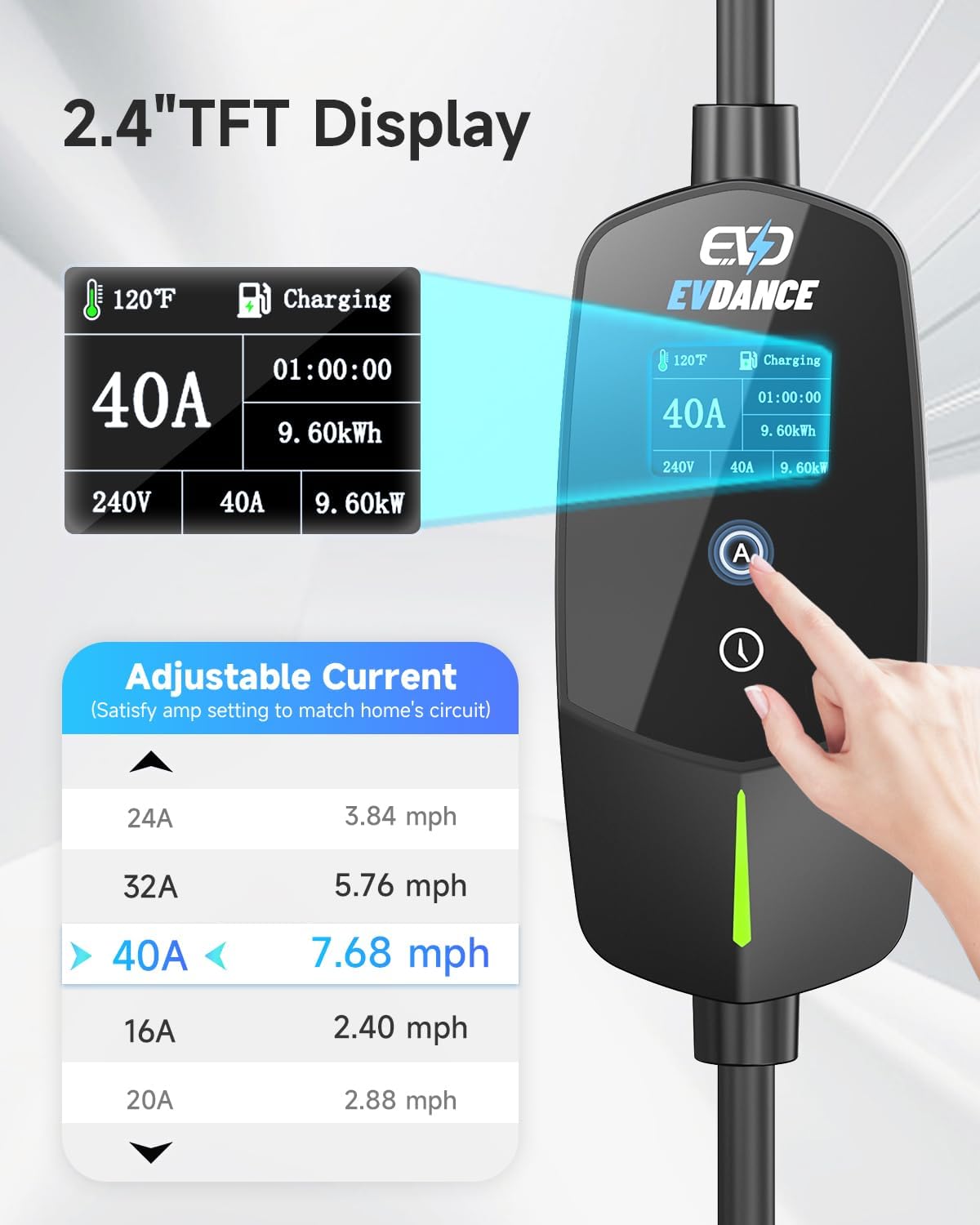 EVDANCE 휴대용 테슬라 EV 충전기 40A NAC - Ev Charger Wallbox 리뷰 및 가격