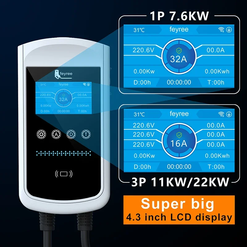 페이리 타입2 EV 충전기 32A 7.6KW 충전 스테 - Ev Charger Wallbox 리뷰 및 가격