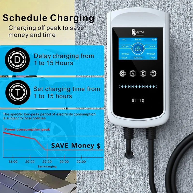 페이리 타입2 EV 충전기 32A 7.6KW 충전 스테 - Ev Charger Wallbox 리뷰 및 가격